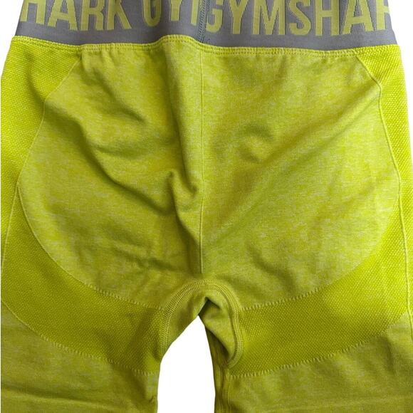 Gymshark Flex Shorts Athletic Biker Shorts Mid Rise Lime Green And Gray Size XS - Picture 4 of 6